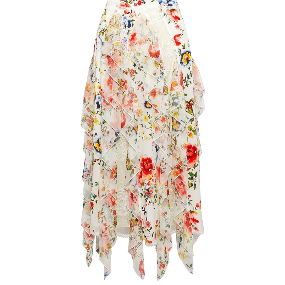 Alice + Olivia Womens Yula Silk Midi Skirt